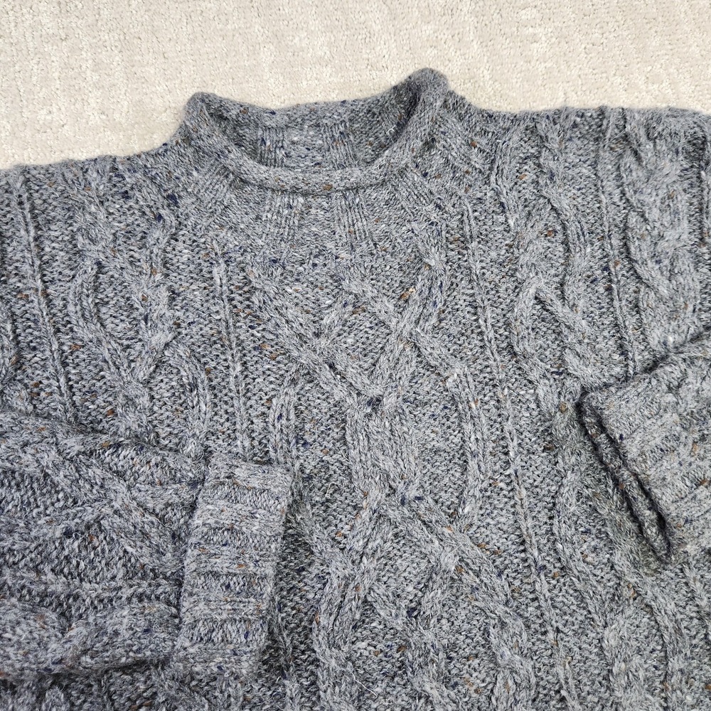 Vintage American Eagle Sweater Men Small Roll Neck Chunky Cable Knit Wool Blend